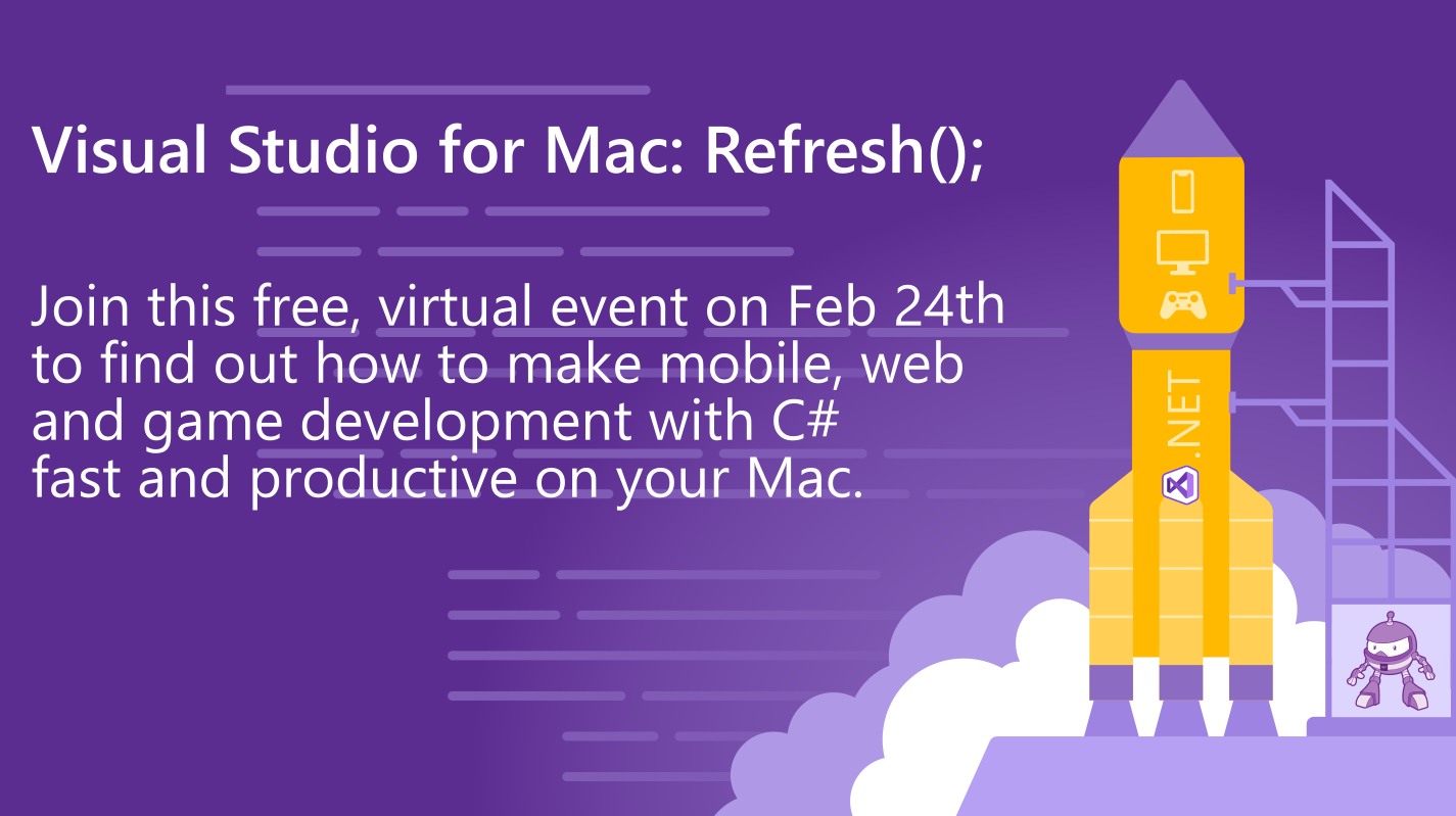 Visual Studio for Mac：刷新（）；事件