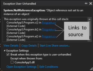 Image of Exception Helper with Source Links
