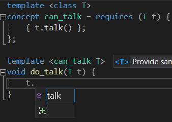 Intellisense Support for C++20<concepts> and <ranges>