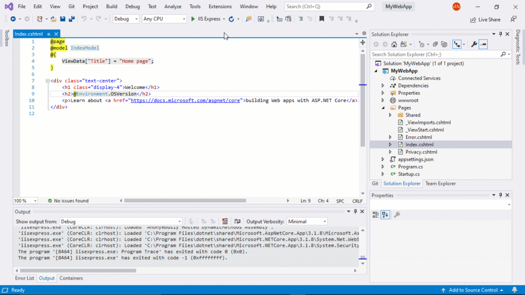 .NET Core Debugging with WSL 2 in Visual Studio 2019 v16.9 Preview 1
