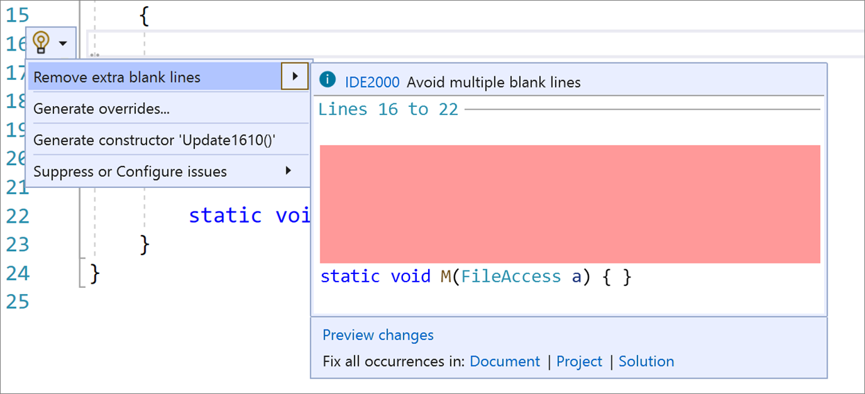 Remove Extra Blank Lines in Visual Studio 2019 v16.10 Preview 1