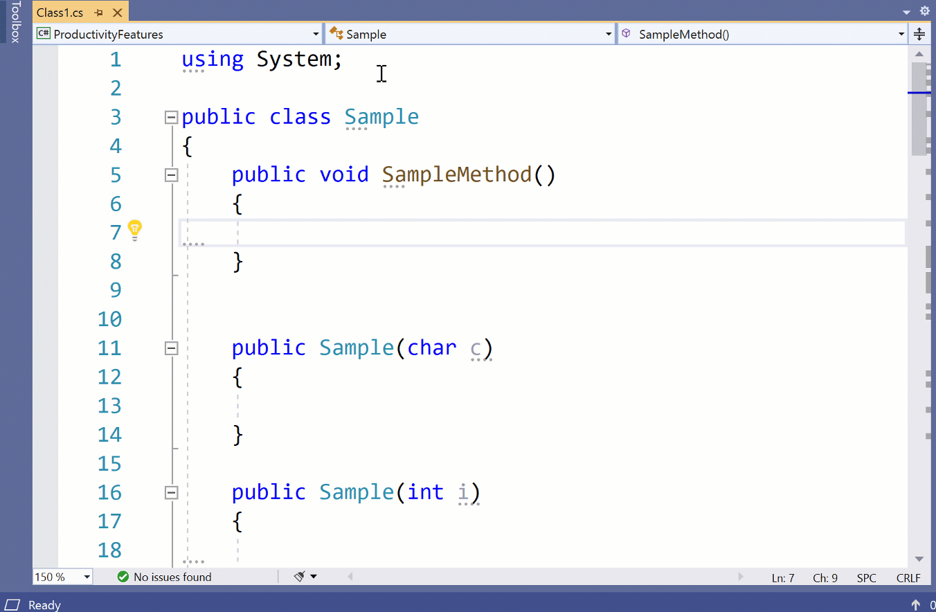 使用Visual Studio 2019 v16.9中自动添加的指令
