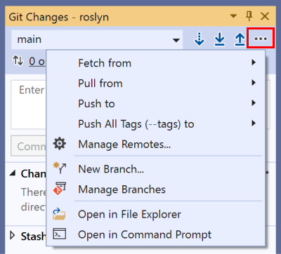 git fetch, pull, push, & sync - Visual Studio (Windows