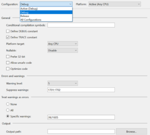 Screenshot of UI for configuring conditional configurations