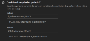 Screenshot of an example of conditional configurations setup