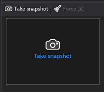 The 'Take snapshot' UI in the profiler.