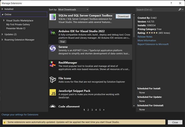 automatic version visual studio marketplace