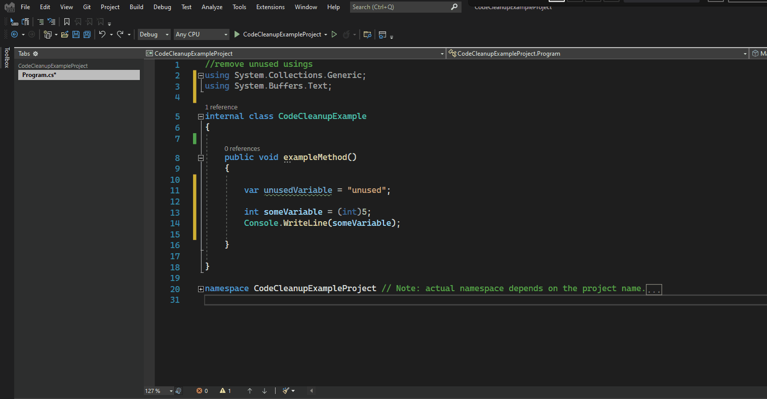 visual studio code cleanup