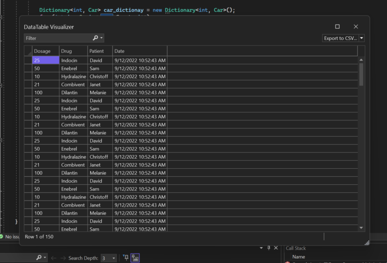 DataTable Visualizer Improvements - Visual Studio Blog