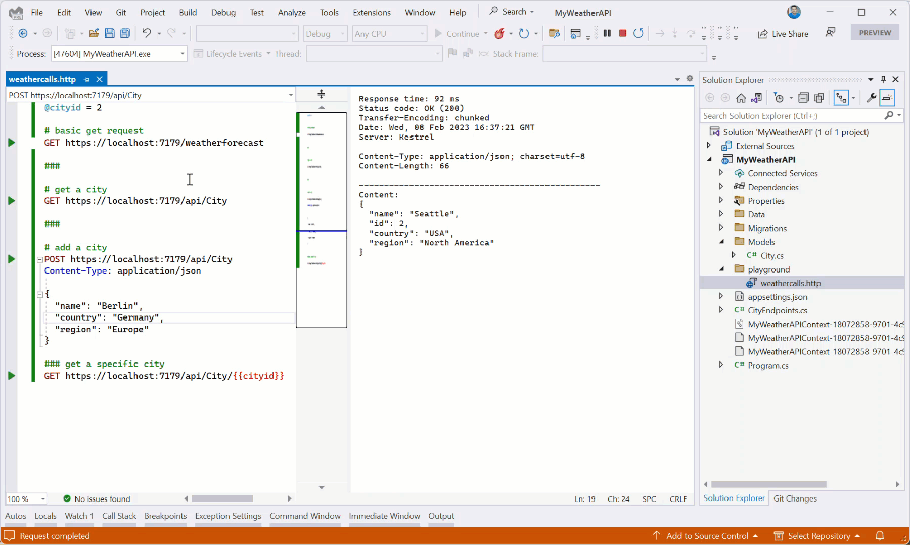 asp-net核心项目中新的htt-rest文件。