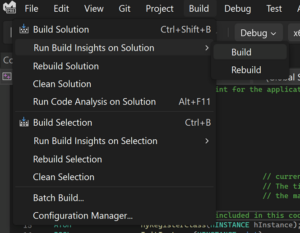 Image Build Insights in Visual Studio C