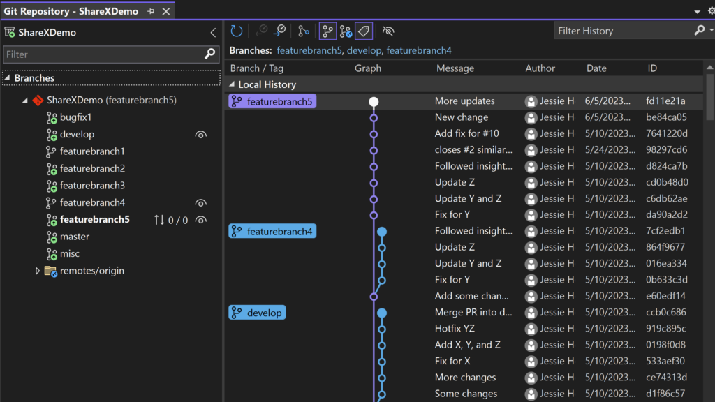 Multi-branch Graph Preview