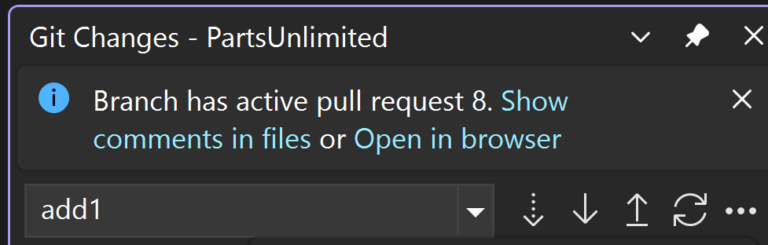 Show pull request comments infobar