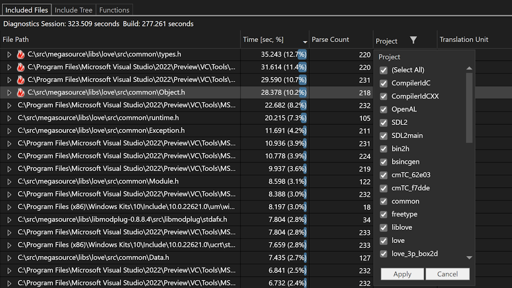 path and file name in place of the full path