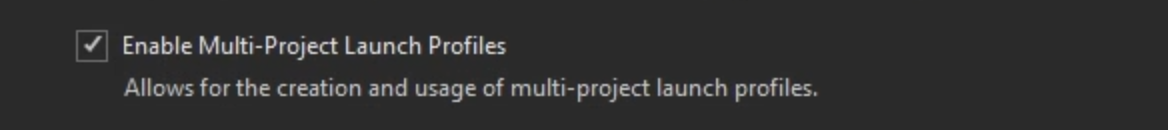 image of a checkbox selection for enabling Multi-Project Launch