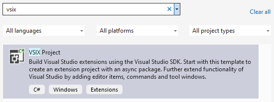New VSIX Project Template