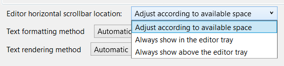 Options to change horizontal bar behavior 