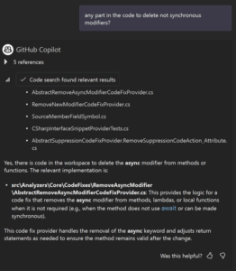 Copilot chat response using BM25 returning keyword matches