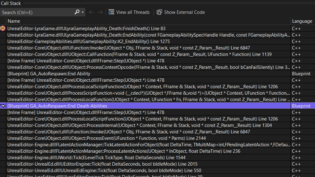 Blueprint data being highlighted