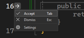 showcasing the unclasped accept/decline option