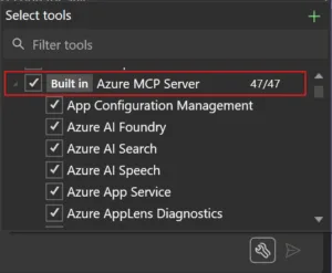 AzureMCPServerToolSelection image