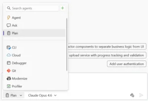 plan selected in agent picker image