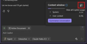 Context window indicator