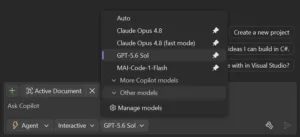 updated model picker imageScreenshot of updated model picker with pinning and collapsed models