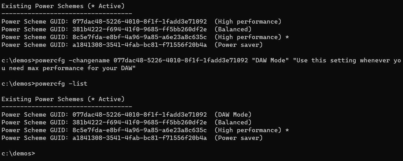 powercfg changename switch