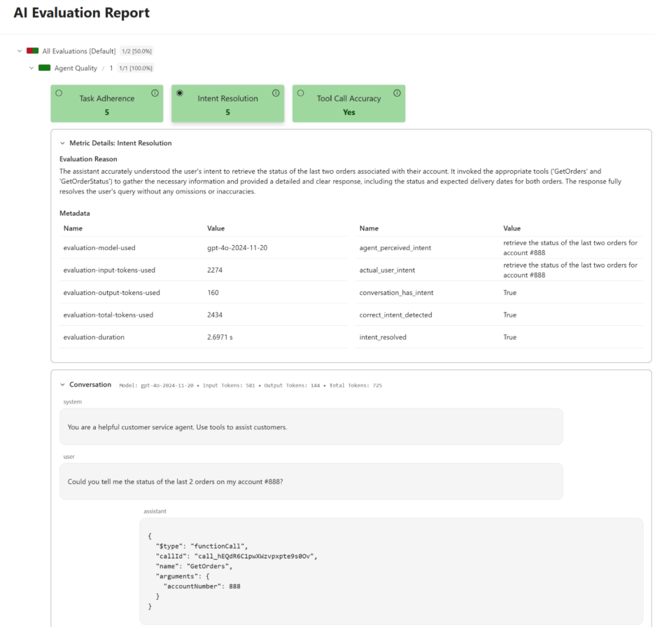 Microsoft Extensions for AI Evaluations