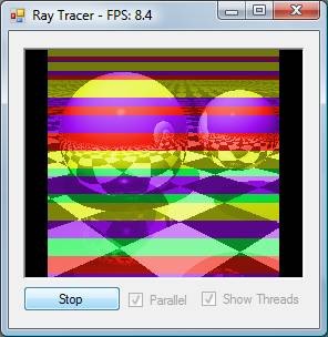 Ray tracer in parallel mode Ray tracer in parallel mode