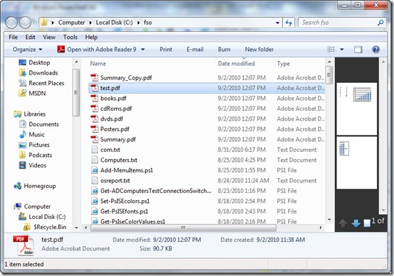 Image of folder with newly created PDF files