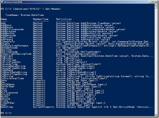 Image of command output