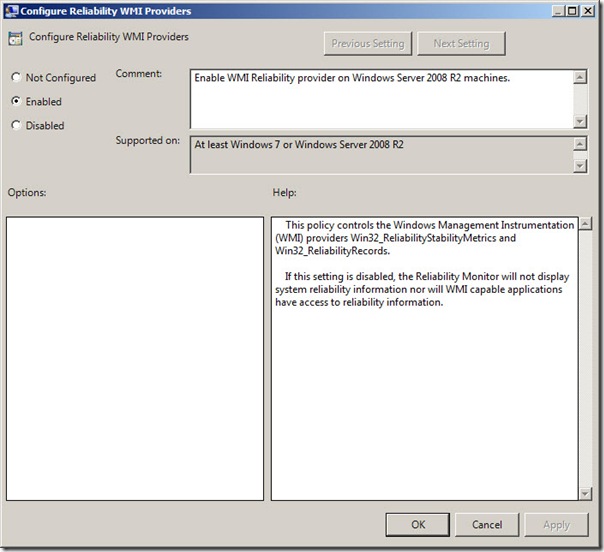 Image of policy setting being enable or disable