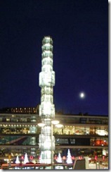 Light tower at night