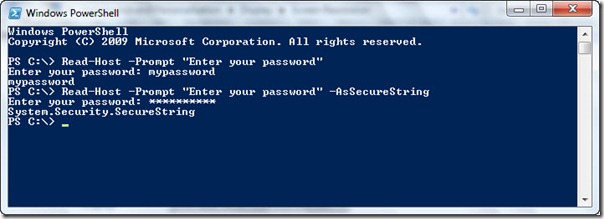 Image of -asSecureString masking password
