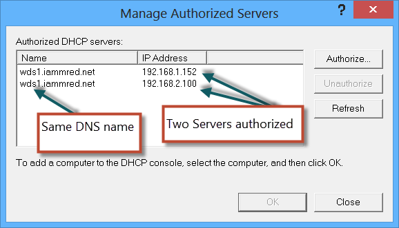 Image of Manage Authorized Servers dialog box