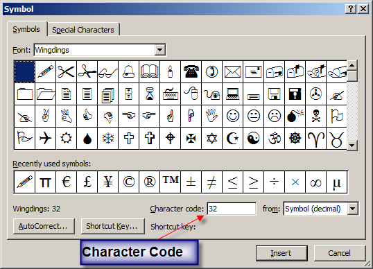 scissors symbol in word