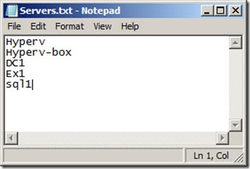 Image of text file with computer names