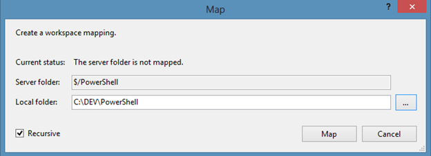 Image of Map dialog box