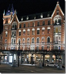 Cool building in Stockholm at night