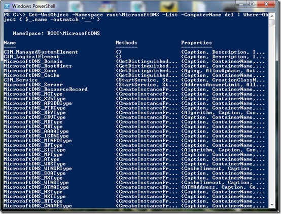 Image des classes DNS du serveur DNS distant s'exécutant sur le contrôleur de domaine Windows Server 2008