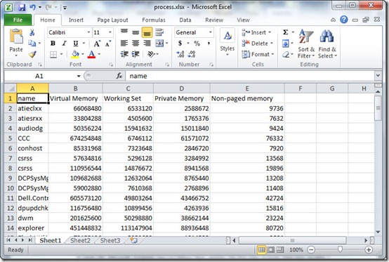 Image of completed Excel workbook