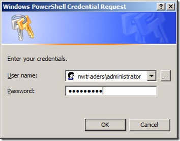 Image showing credentials dialog box 