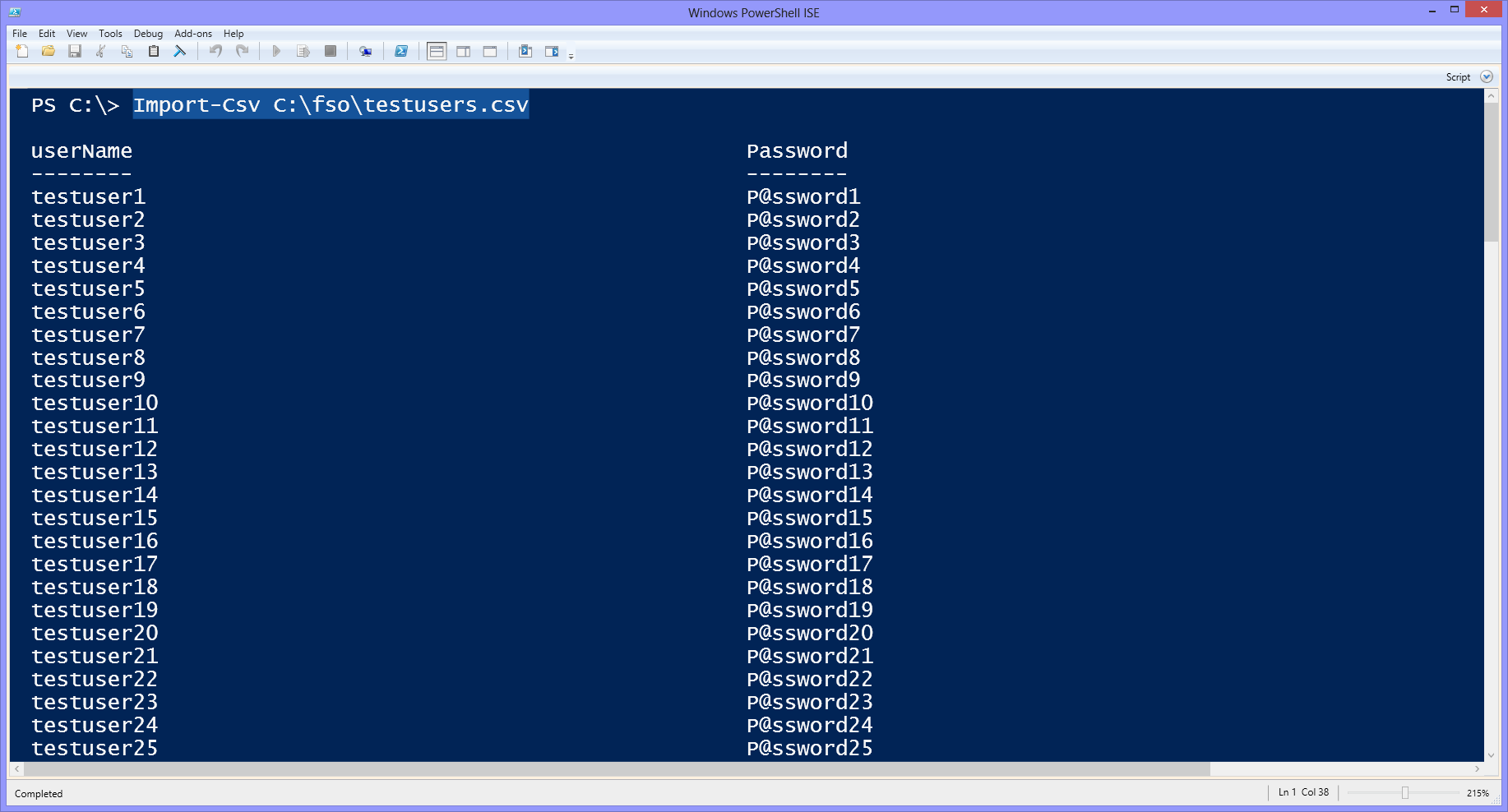 Powershell create. Чтение CSV POWERSHELL. POWERSHELL файл CSV что это. CSV Import Window. Testuser.