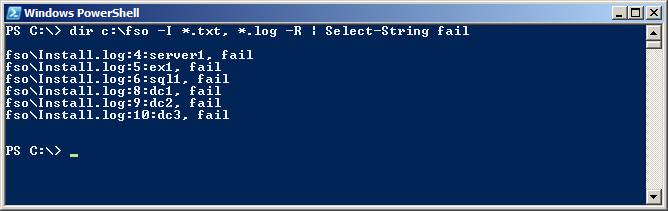 search for text in files with powershell