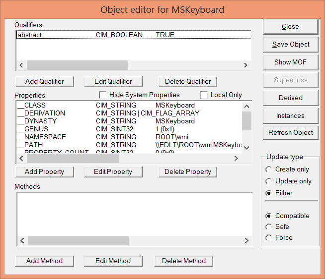 Image of Object editor for MSKeyboard