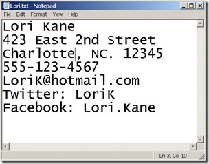 Image of contact information