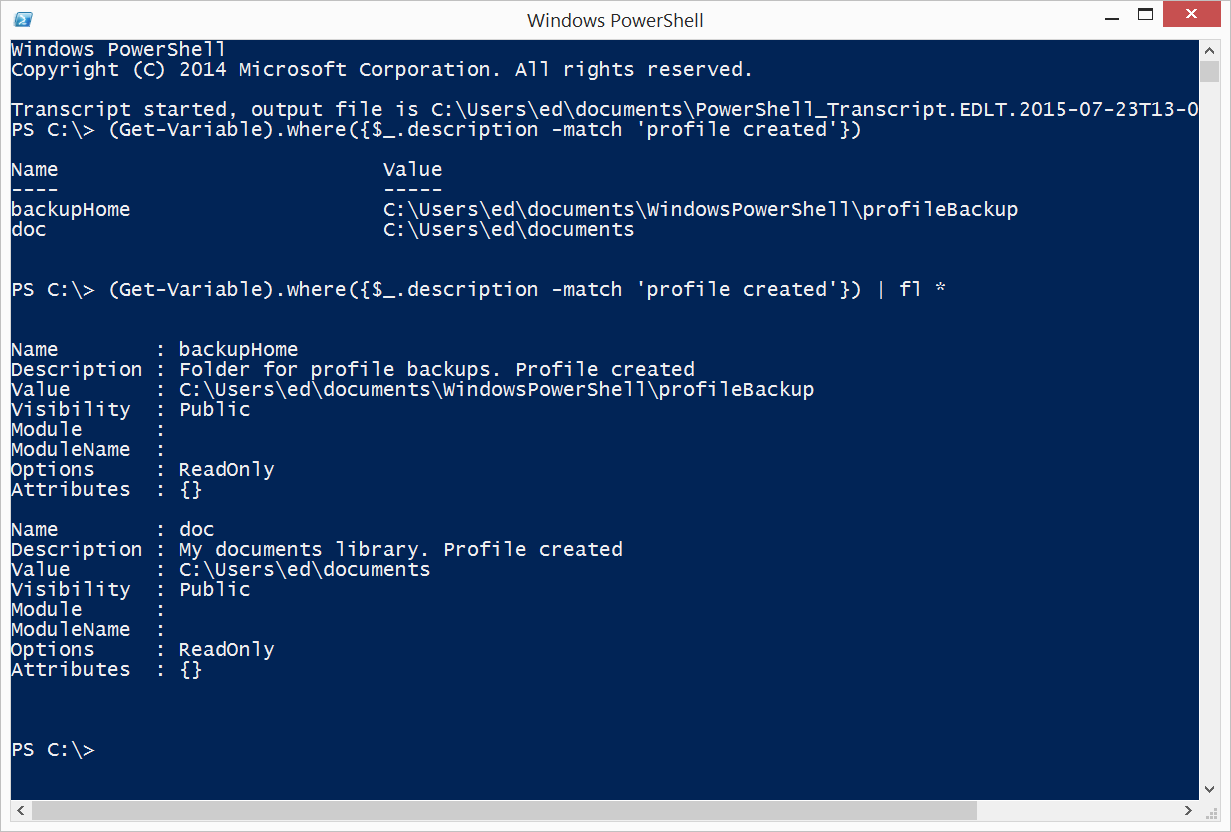 Describe Your PowerShell Variables Scripting Blog