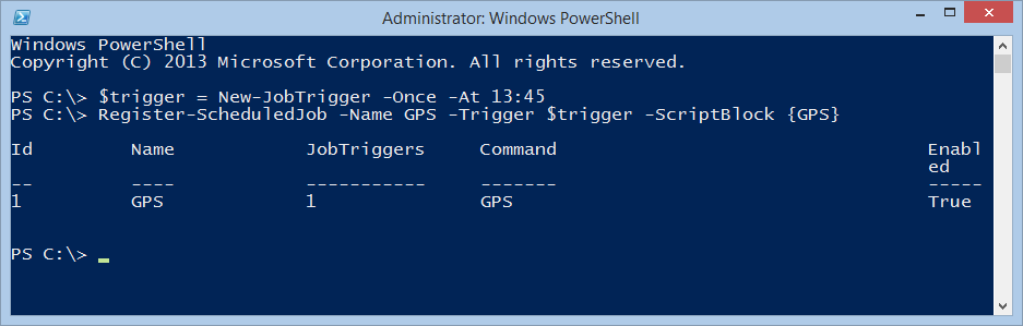 Image of command output